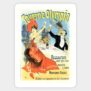 TAVERNE OLYMPIA RESTAURANT Advertisement Old French Art Nouveau Sticker